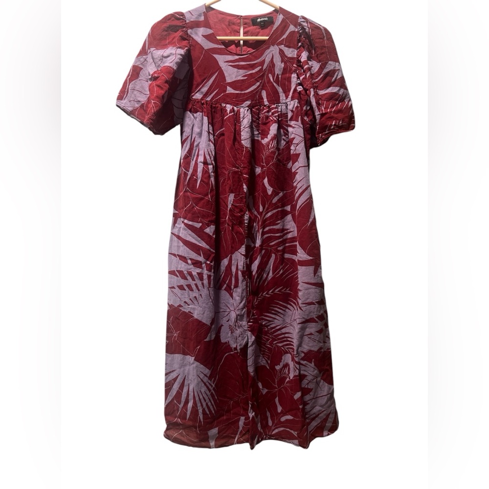MADEWELL | Flutter-sleeve Caftan Dress in tropical vacation XXS - Picture 2 of 9